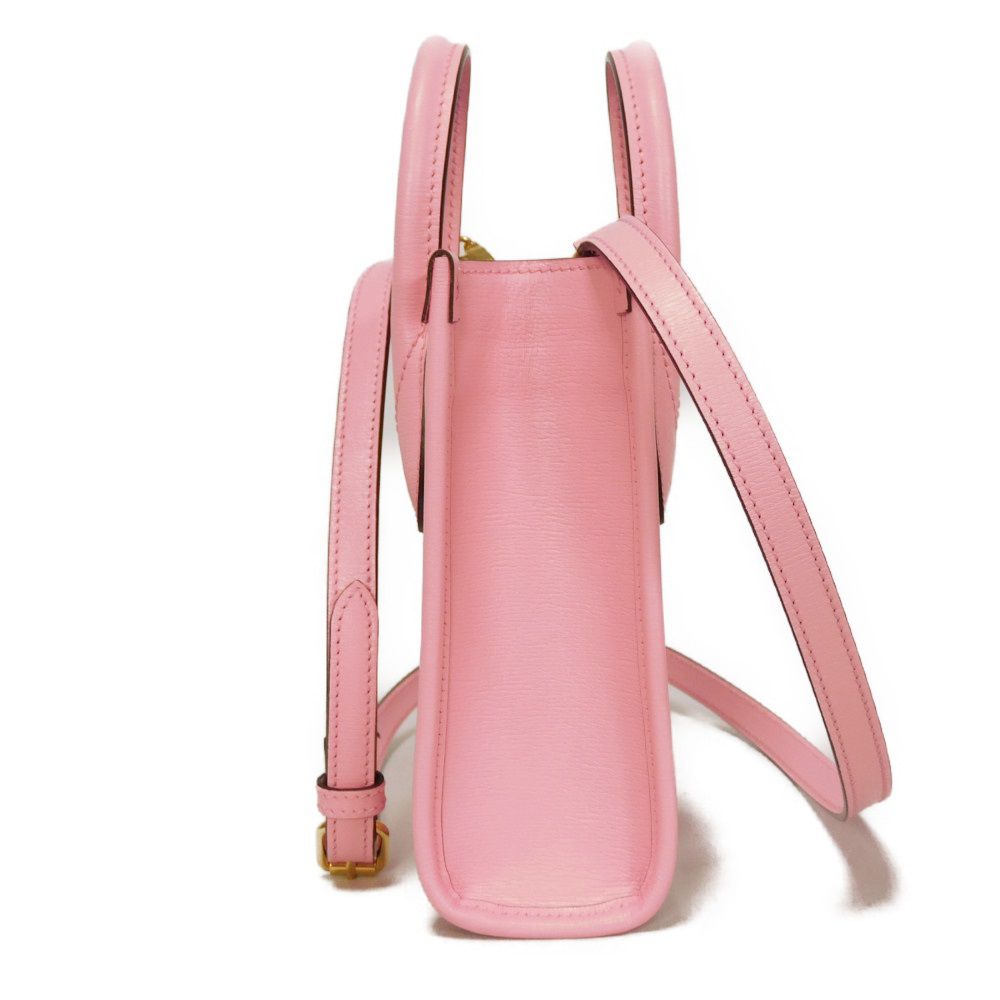 Gucci Bananya Mini Tote Textured Leather 2way Shoulder Bag