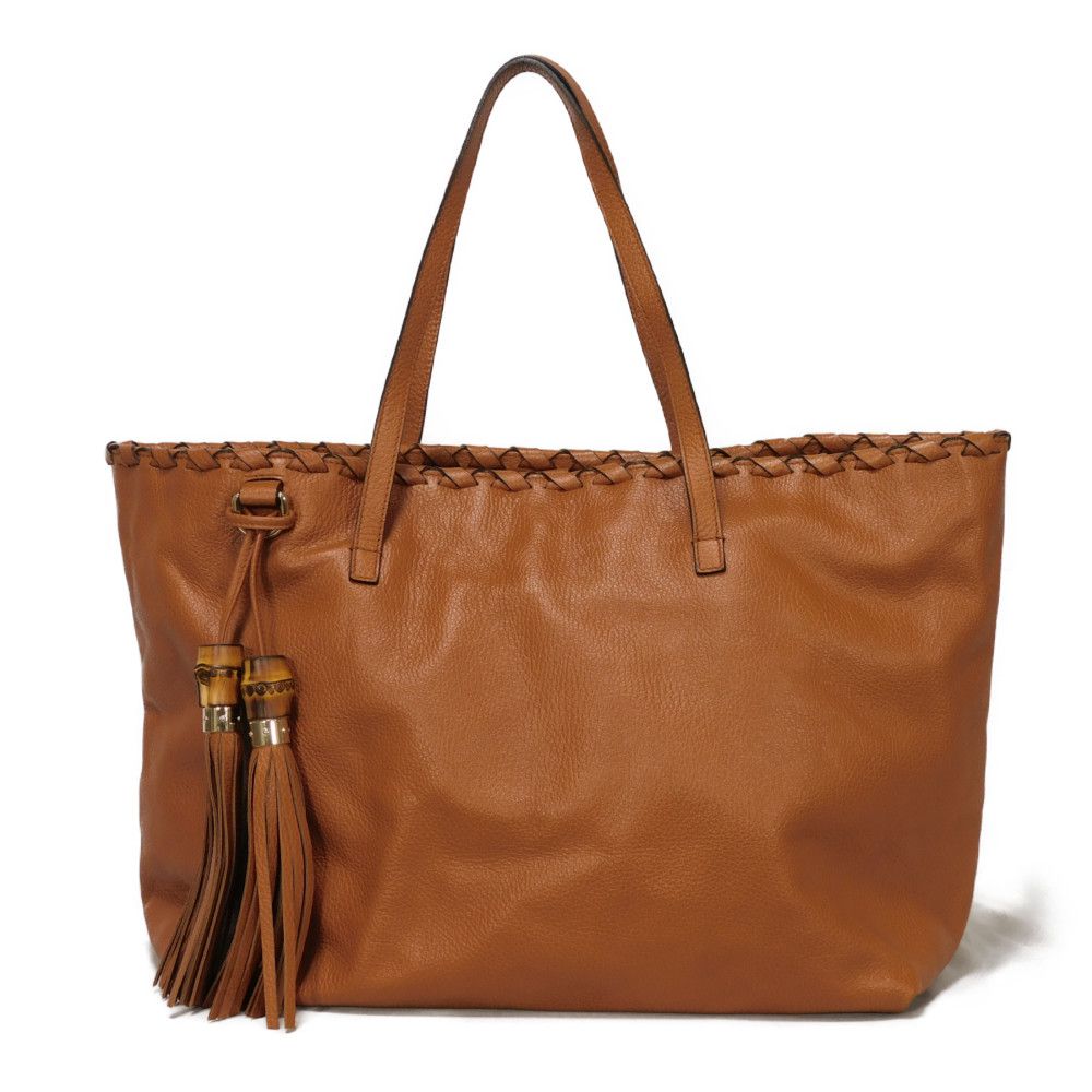 Gucci Bamboo Tassel Calf Leather Tote Bag