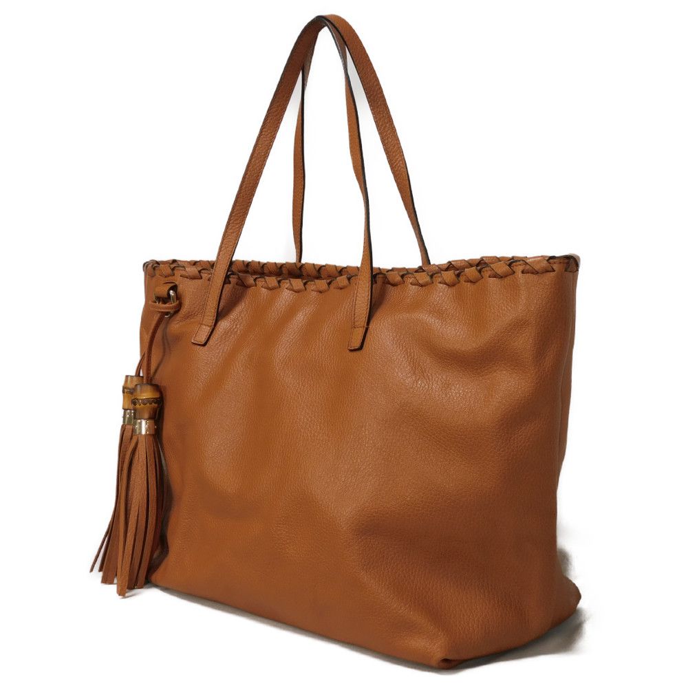 Gucci Bamboo Tassel Calf Leather Tote Bag