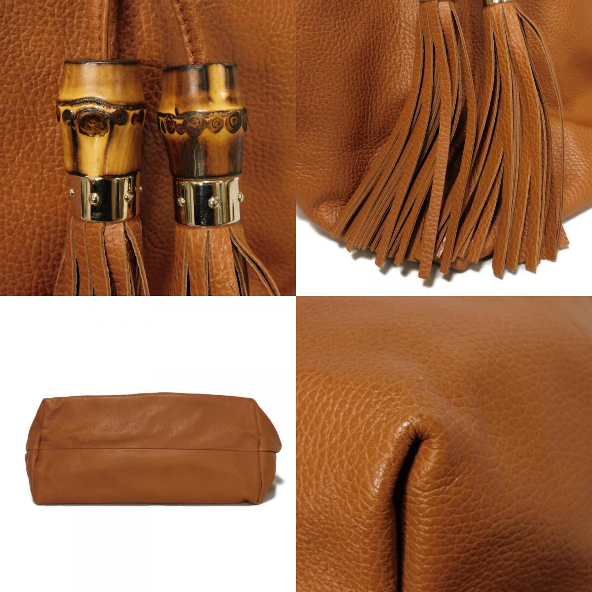 Gucci Bamboo Tassel Calf Leather Tote Bag