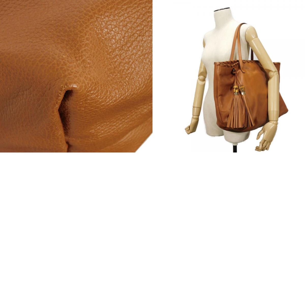 Gucci Bamboo Tassel Calf Leather Tote Bag