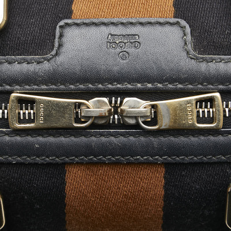 Gucci Diamante Canvas Leather Boston Bag