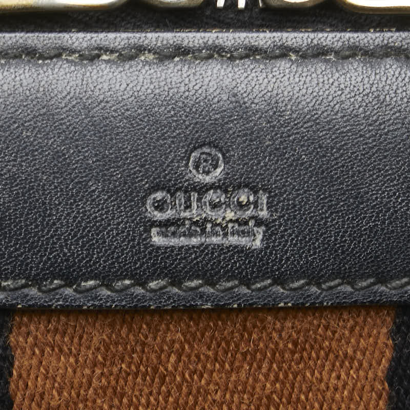 Gucci Diamante Canvas Leather Boston Bag