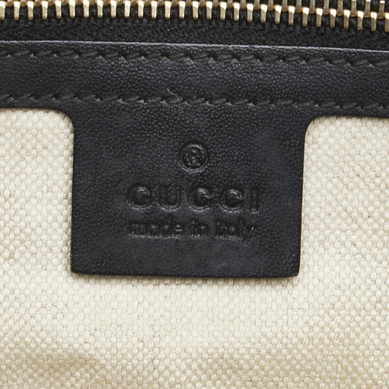 Gucci Diamante Canvas Leather Boston Bag