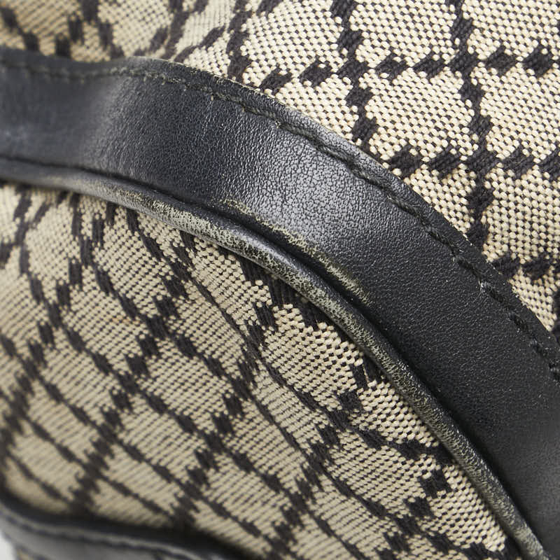 Gucci Diamante Canvas Leather Boston Bag