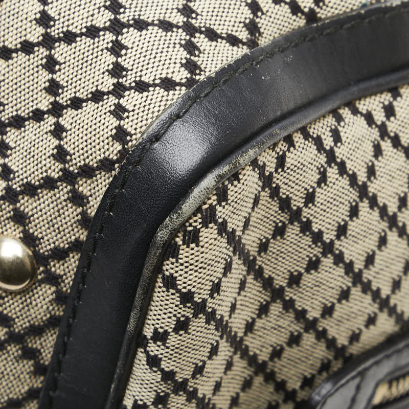 Gucci Diamante Canvas Leather Boston Bag