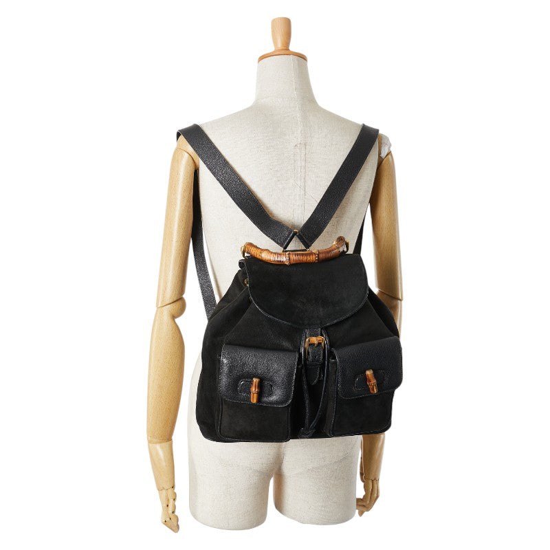 Gucci Bamboo Suede Leather Backpack