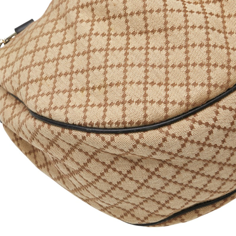 Gucci Diamante Canvas Leather Shoulder Bag