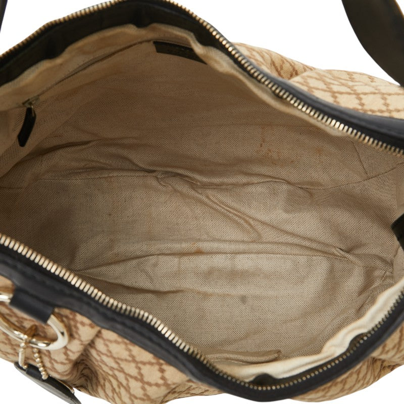 Gucci Diamante Canvas Leather Shoulder Bag