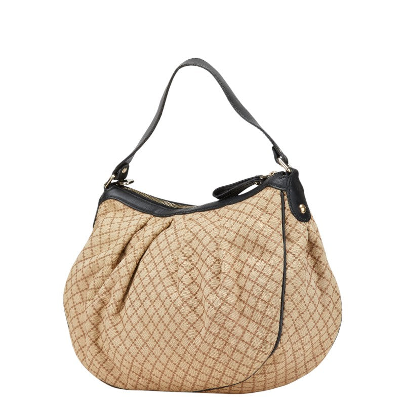 Gucci Diamante Canvas Leather Shoulder Bag