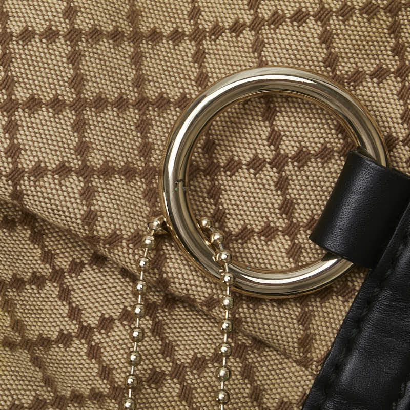 Gucci Diamante Canvas Leather Shoulder Bag