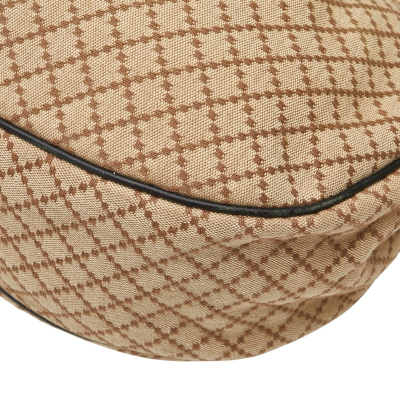 Gucci Diamante Canvas Leather Shoulder Bag