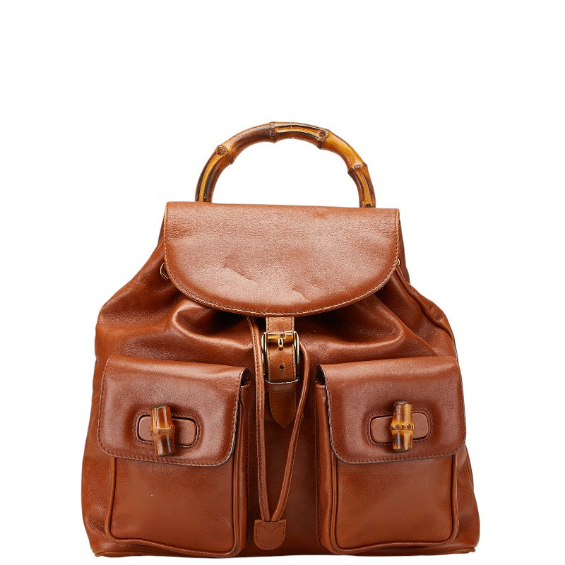 Gucci Bamboo Leather Backpack