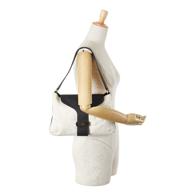 Gucci 001 4035 001553 Canvas Leather Shoulder Bag