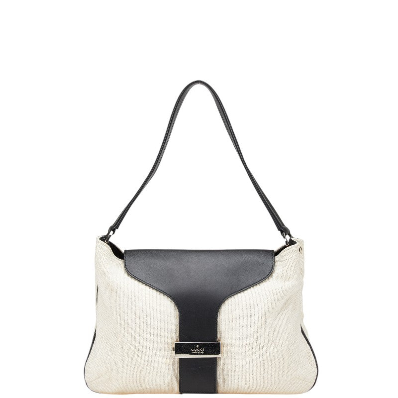 Gucci 001 4035 001553 Canvas Leather Shoulder Bag