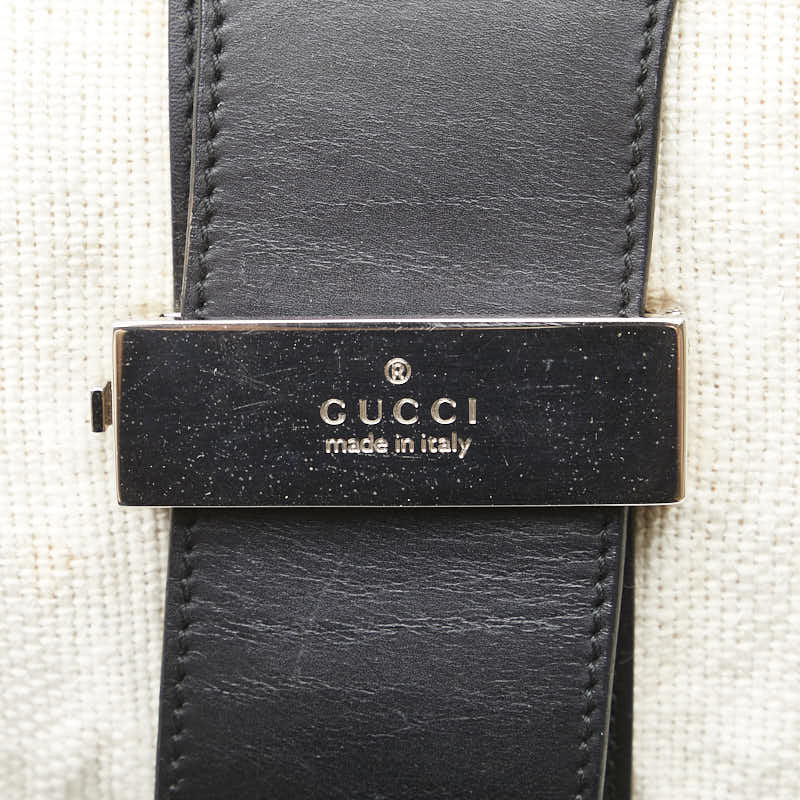 Gucci 001 4035 001553 Canvas Leather Shoulder Bag