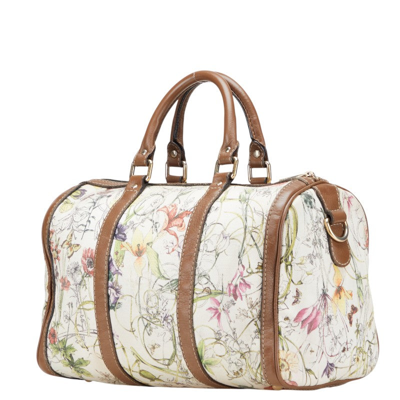 Gucci Flora Canvas Leather Handbag