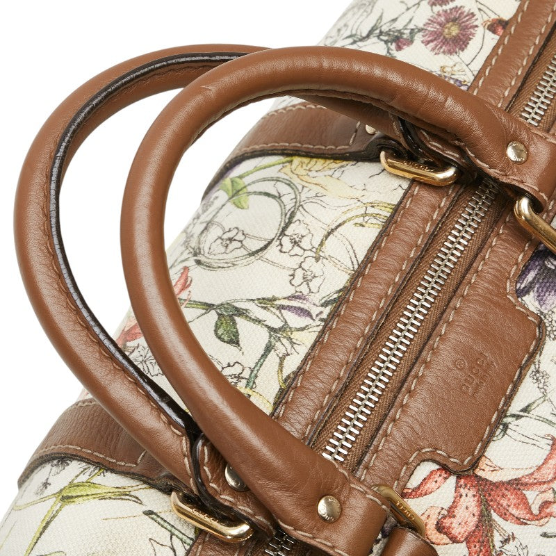 Gucci Flora Canvas Leather Handbag