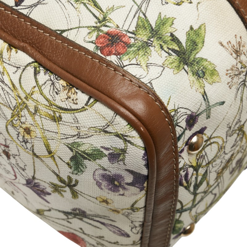Gucci Flora Canvas Leather Handbag