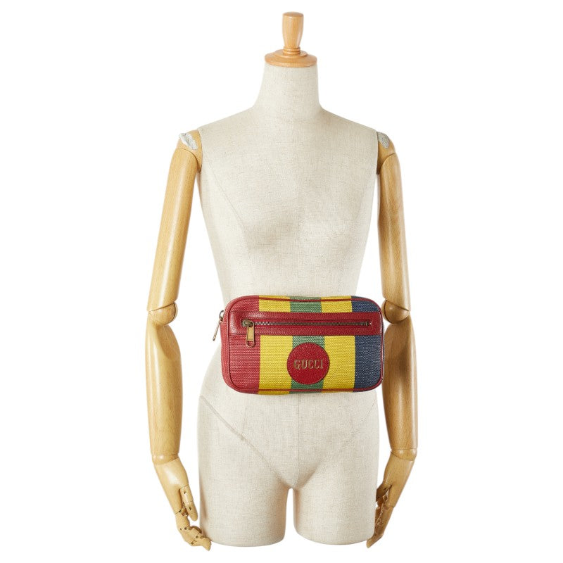 Gucci Baia Dera Canvas Leather Waist Bag