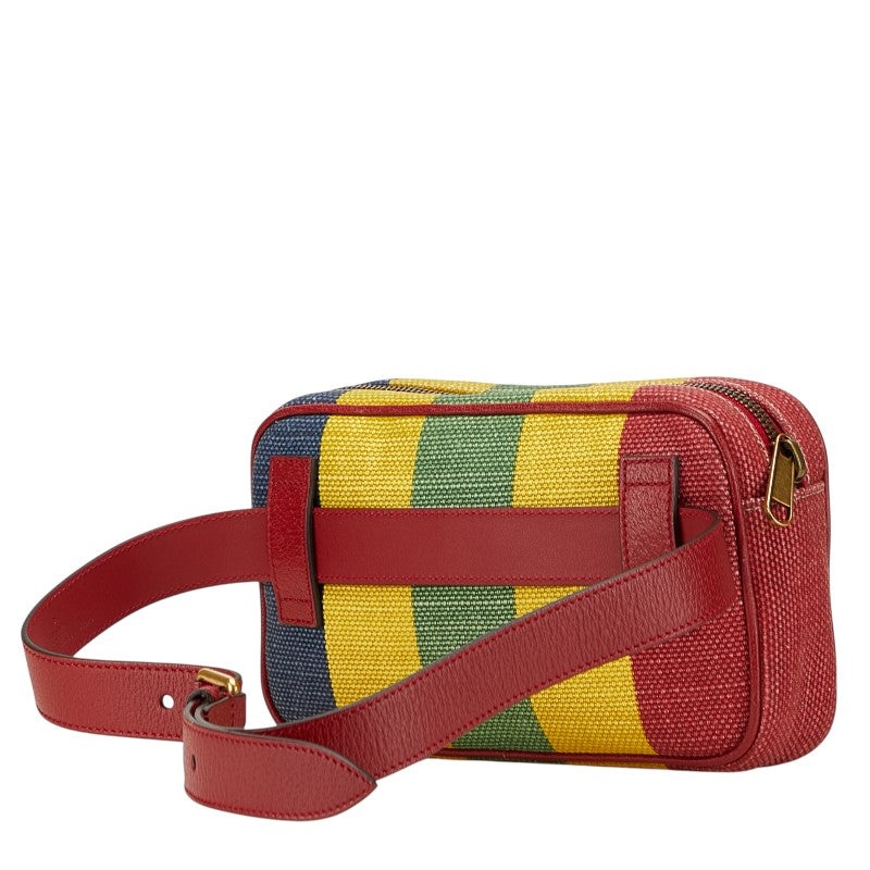 Gucci Baia Dera Canvas Leather Waist Bag