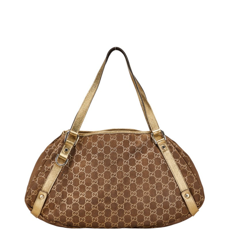 Gucci Abbey GG Canvas Leather Tote Bag