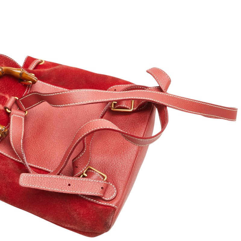 Gucci Bamboo Suede Leather Backpack