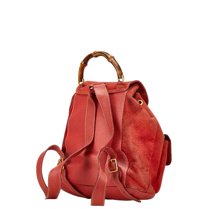 Gucci Bamboo Suede Leather Backpack
