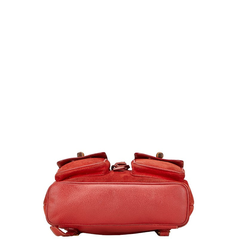 Gucci Bamboo Suede Leather Backpack