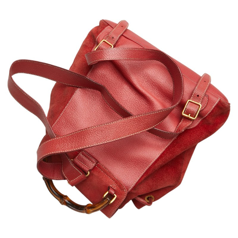 Gucci Bamboo Suede Leather Backpack