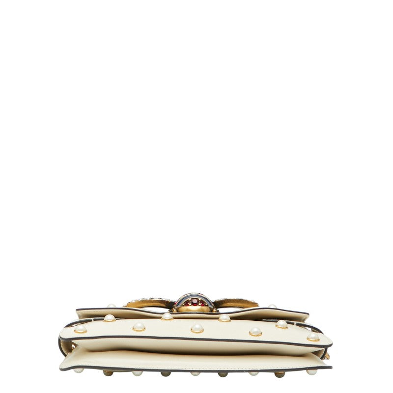 Gucci Broadway Pearl & Bee Leather 2way Shoulder Bag