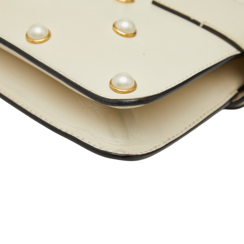 Gucci Broadway Pearl & Bee Leather 2way Shoulder Bag