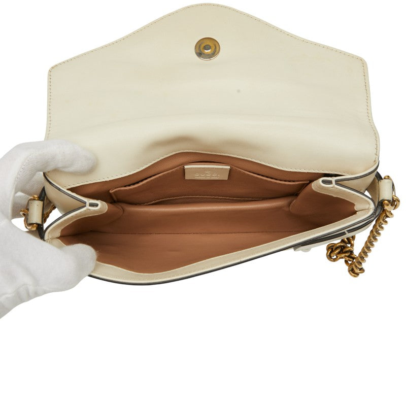 Gucci Broadway Pearl & Bee Leather 2way Shoulder Bag