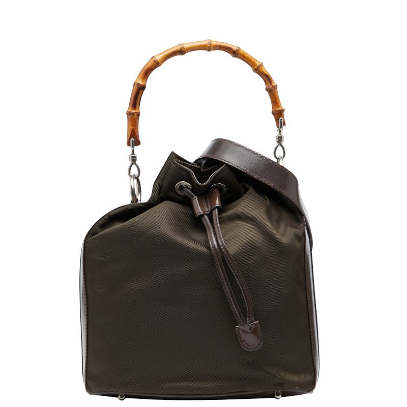 Gucci Bamboo Nylon Patent Leather 2way Bag