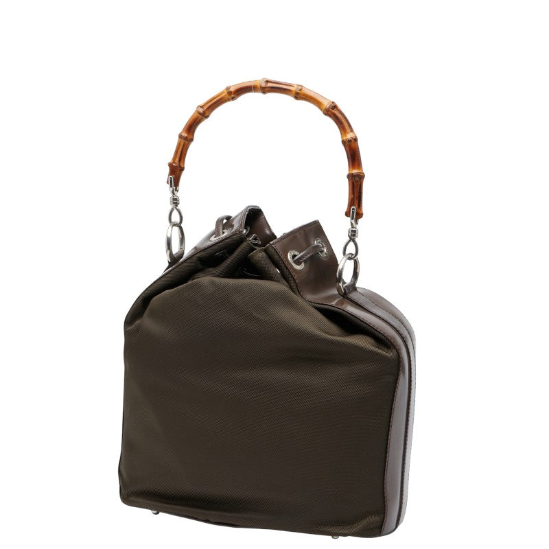 Gucci Bamboo Nylon Patent Leather 2way Bag