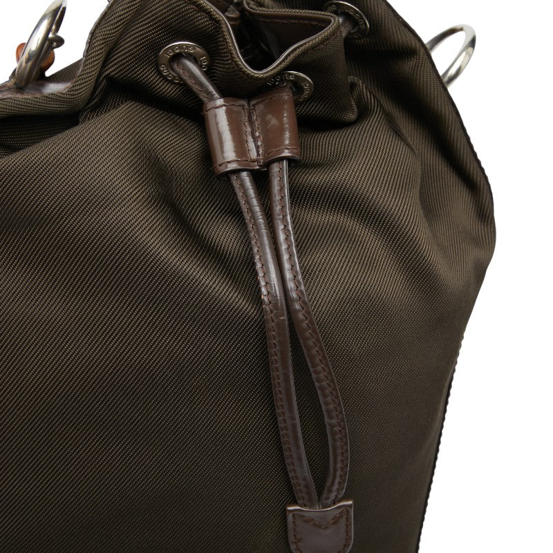 Gucci Bamboo Nylon Patent Leather 2way Bag