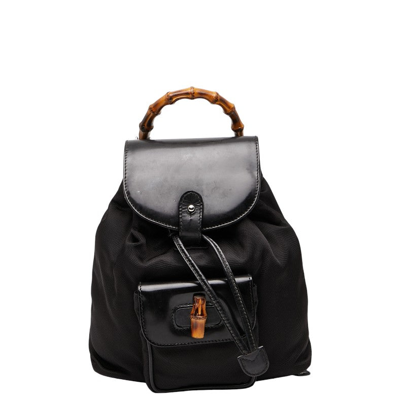 Gucci Bamboo Nylon Leather Backpack