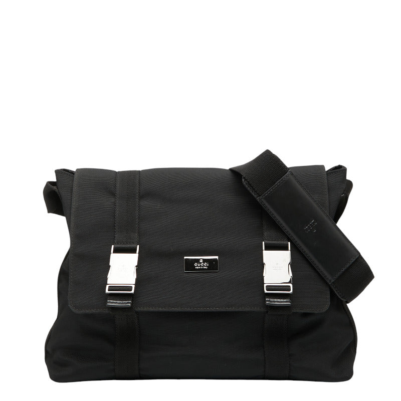 Gucci 122373 Nylon Leather Messenger Bag