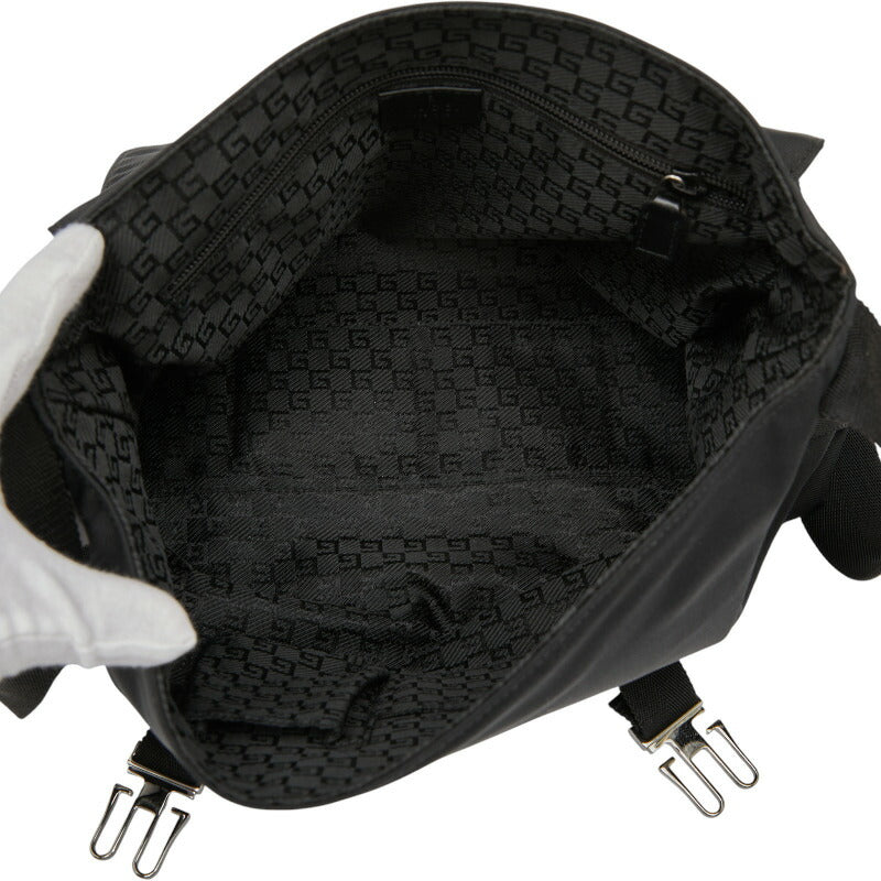Gucci 122373 Nylon Leather Messenger Bag