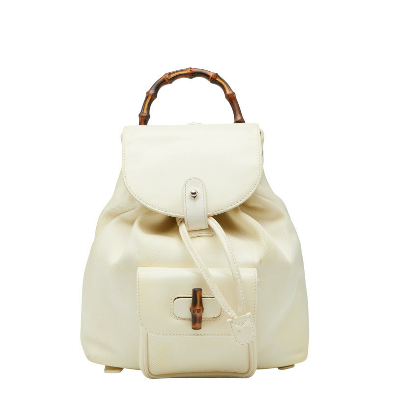 Gucci Bamboo Nylon Leather Backpack