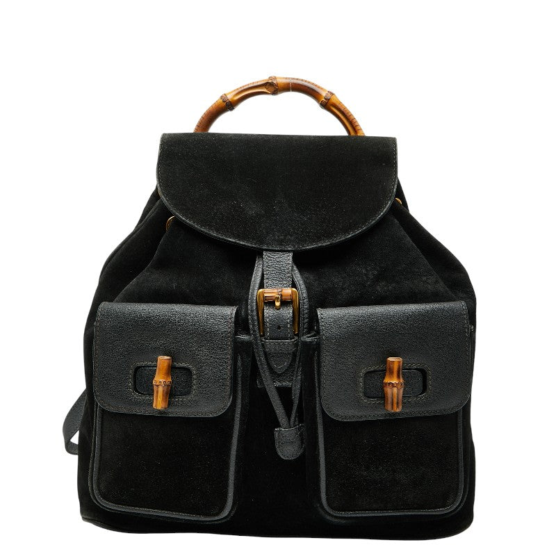 Gucci Bamboo Suede Leather Backpack
