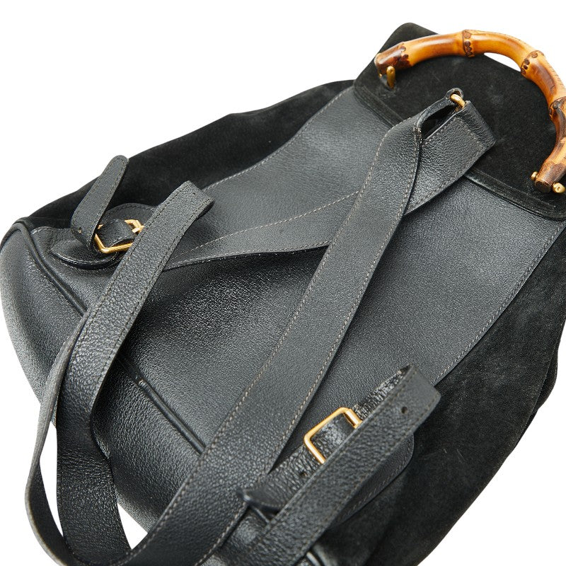 Gucci Bamboo Suede Leather Backpack
