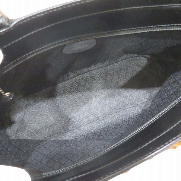 Gucci Bamboo Canvas Leather Handbag