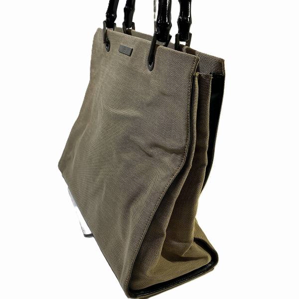 Gucci Bamboo Nylon Canvas Tote Bag