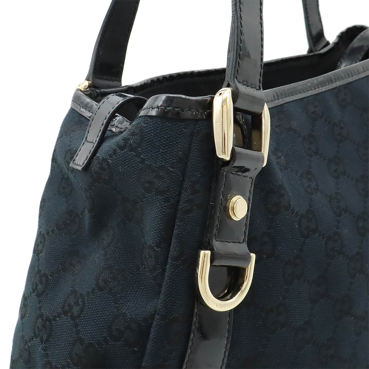 Gucci Abbey GG Canvas Patent Leather 2way Shoulder Bag