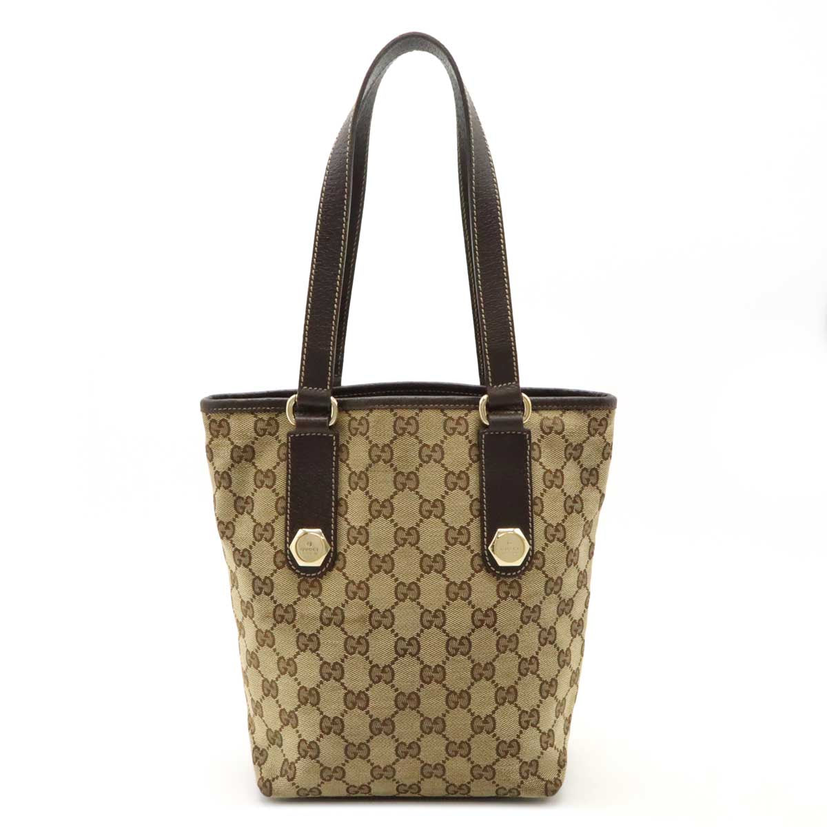 Gucci GG Canvas 2way Bag Khaki Beige/Dark Brown 153361