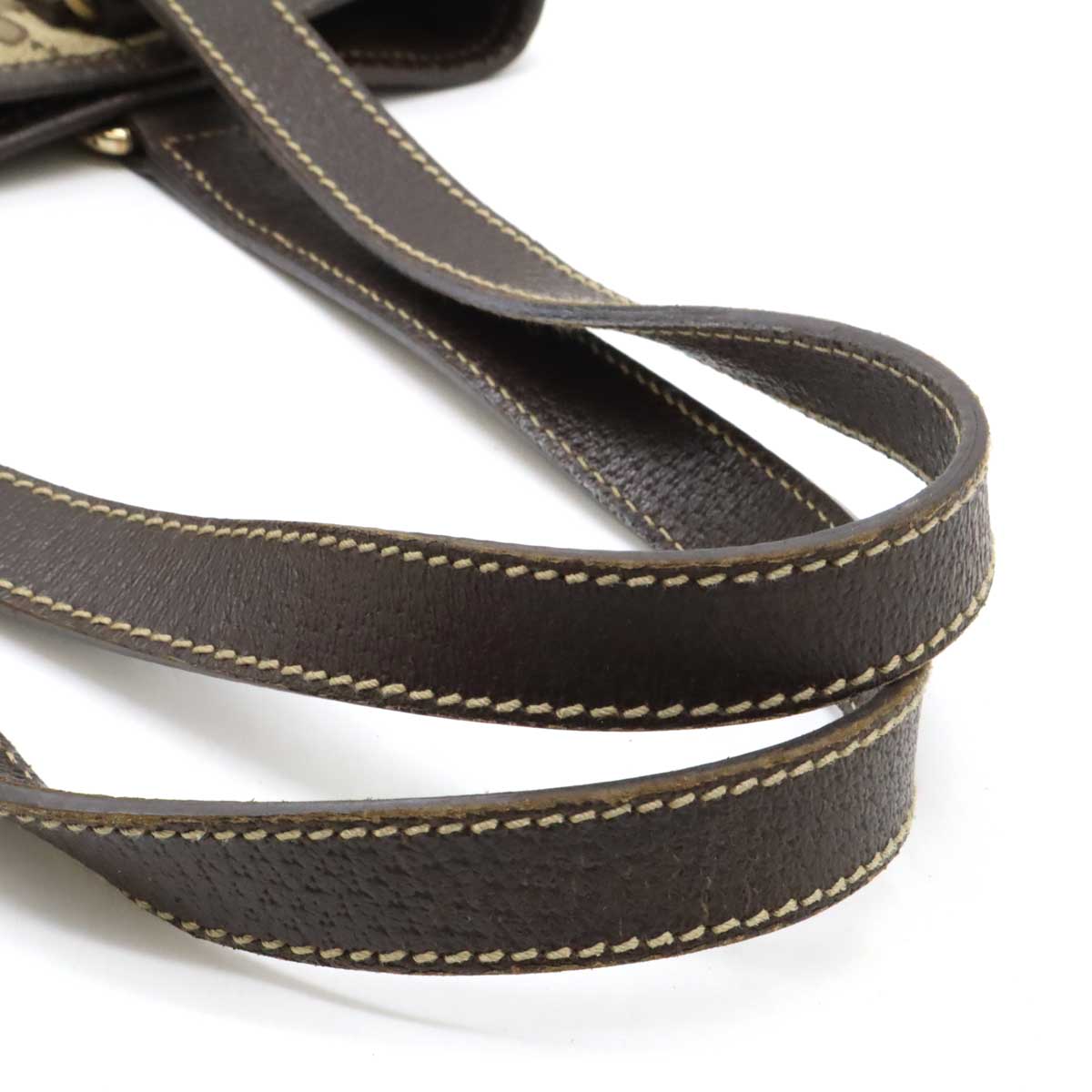 Gucci GG Canvas 2way Bag Khaki Beige/Dark Brown 153361