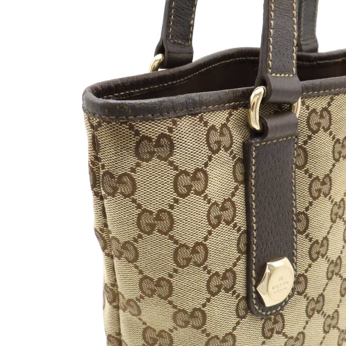 Gucci GG Canvas 2way Bag Khaki Beige/Dark Brown 153361