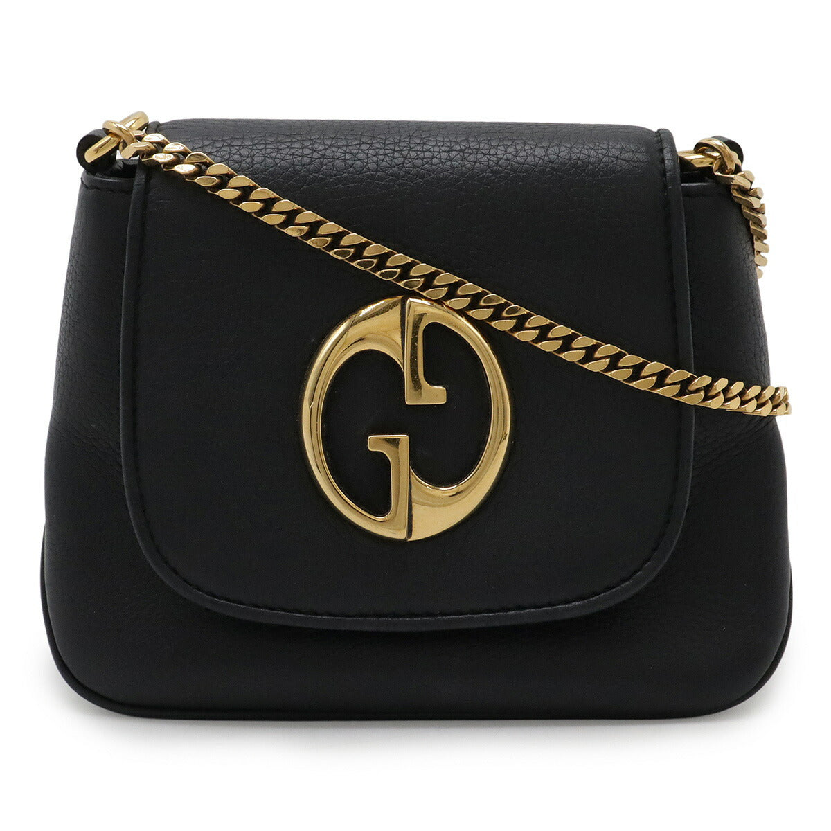 Gucci Double G Detail Leather Shoulder Bag