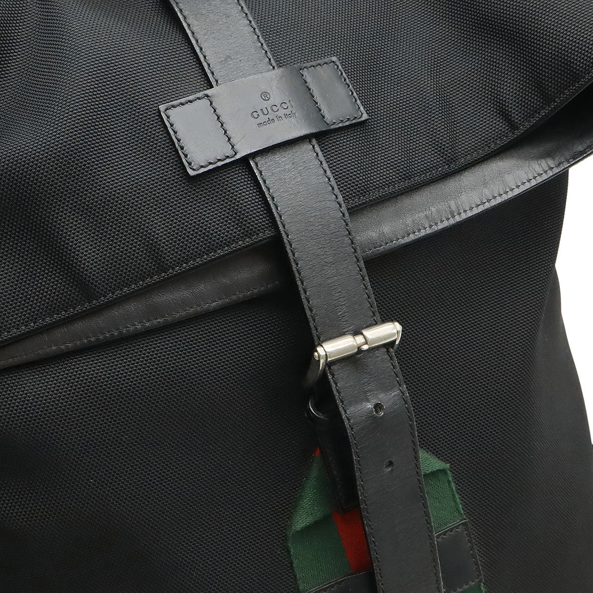 Gucci Band Techno Canvas Leather Backpack